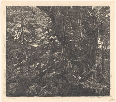 Träd på en dynkant mellan Egmond och Bergen av Emilius Wilhelmus Dehé (signed by artist)