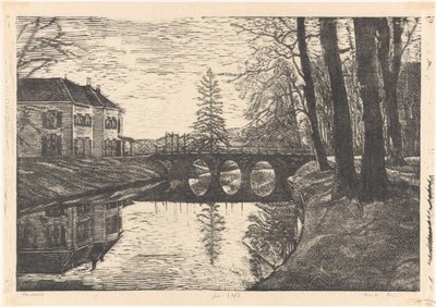 Gamla domstolen i Bergen av Emilius Wilhelmus Dehé (signed by artist)