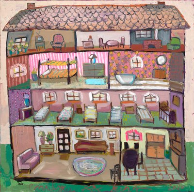 Dollhouse 18, 2020 (olja på duk) av Emily Fox King