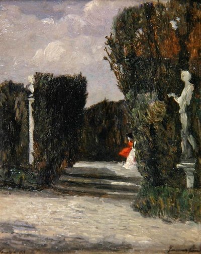 Villa Albani, Rom (olja på panel) av Emma Ciardi