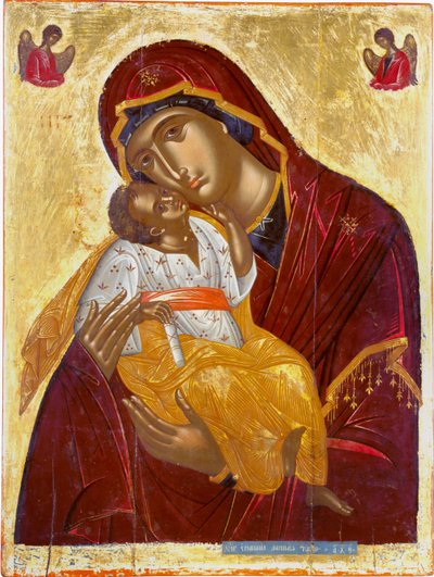 Our Lady of Tenderness The Virgin Eleusa, 1609. av Emmanuel Lambardos