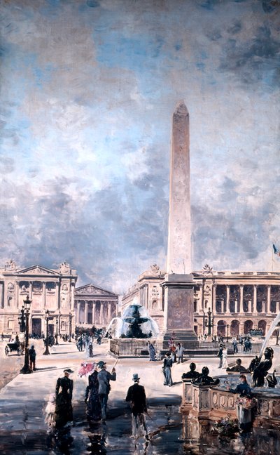 Obelisken i Luxor och Place de la Concorde, 1891. av Emmanuel Lansyer