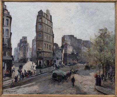 Rue de la Lune, Beauregard och de Clery, utsikt över Boulevard Saint Denis i Paris av Emmanuel Lansyer