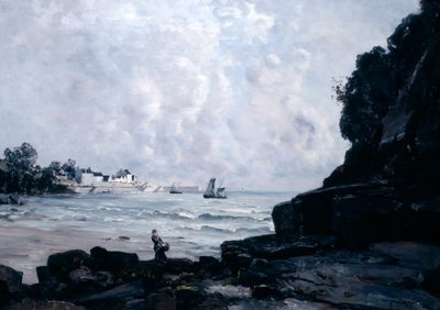 Hamnen i Douarnenez, 1884 av Emmanuel Lansyer