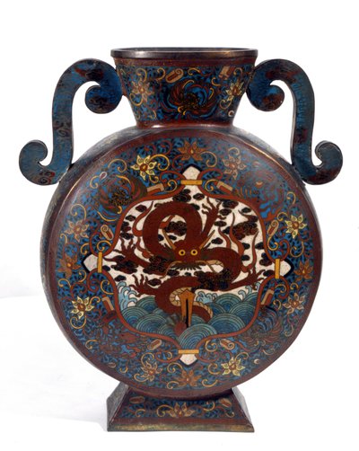 Kinesisk vas i cloisonne-emalj, manchouperiod av Empress Cixi Manchu Chinese