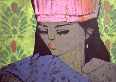 Antoinette (akryl på papper) av Endre Roder