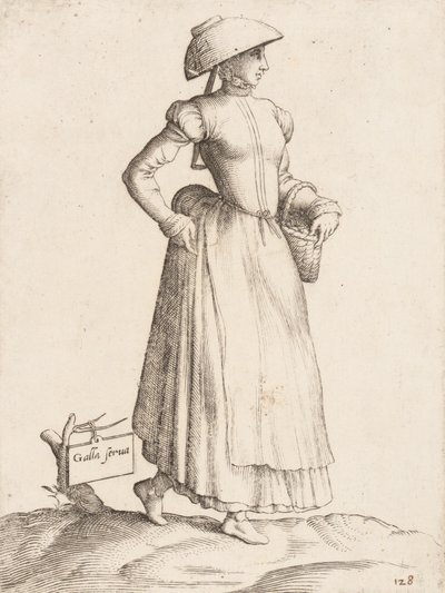 Kostymtallrik: Galla Servant, ca. 1557-58. av Enea Vico