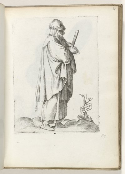 Spansk lantkvinna (titel på objekt) Vrouw till rätt, klädd i spanska kläder ca. 1550 Attityderna hos olika nationer i vår tid (serietitel) av Enea Vico