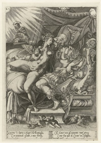 Mars och Venus som älskare av Enea Vico