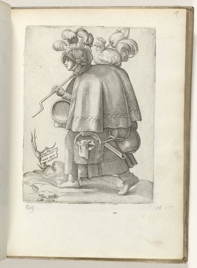Tysk soldathustru (titel på föremålet) tyska soldatenvrouw, klädd enligt mode av ca. 1550 Attityden hos vår tids olika nationer av Enea Vico