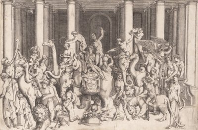 Den indiska triumfen av Bacchus, ca. 1542. av Enea Vico.