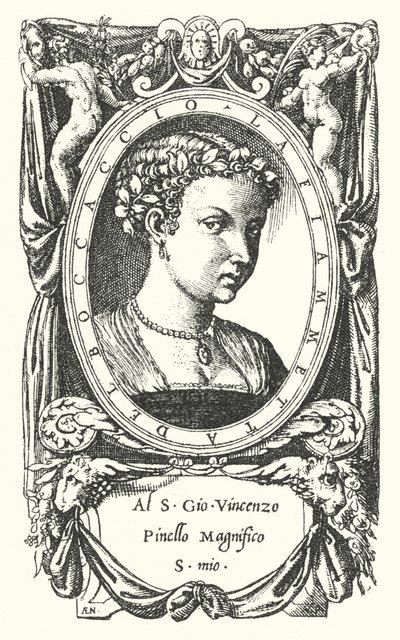 The Lady Fiammetta, ämne för Giovanni Boccaccios roman Elegy av Madonna Fiammetta av Enea Vico