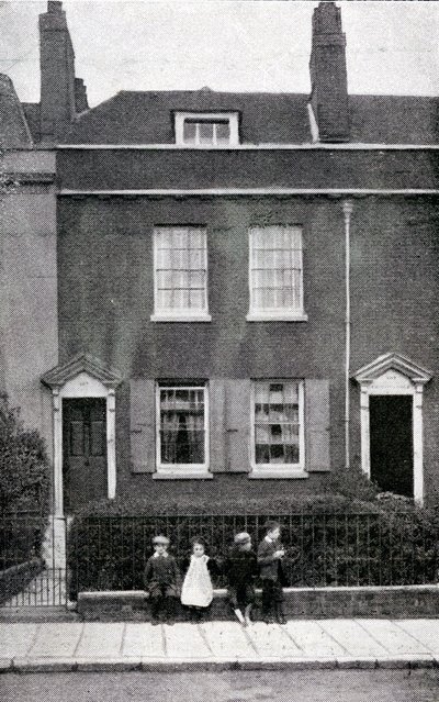 387, Commercial Road, Portsmouth, Hampshire, Charles Dickens födelseplats den 7 februari 1812, ca 1900 av English Photographer