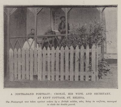 Ett smugglingsporträtt, Cronje, hans fru och sekreterare, på Kent Cottage, St Helena av English Photographer
