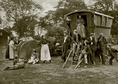 Ett zigenarläger i Essex av English Photographer