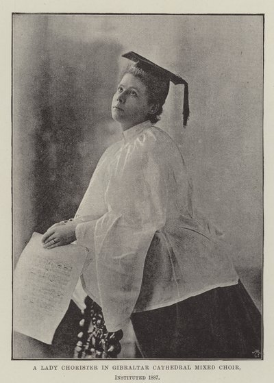 A Lady Chorister i Gibraltar Cathedral Mixed Choir, instiftad 1887 av English Photographer