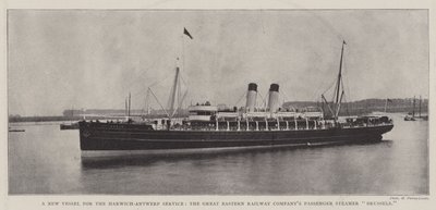 Ett nytt fartyg för Harwich-Antwerp Service, Great Eastern Railway Companys Passenger Steamer Bryssel av English Photographer