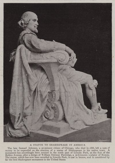 En staty till Shakespeare i Amerika av English Photographer