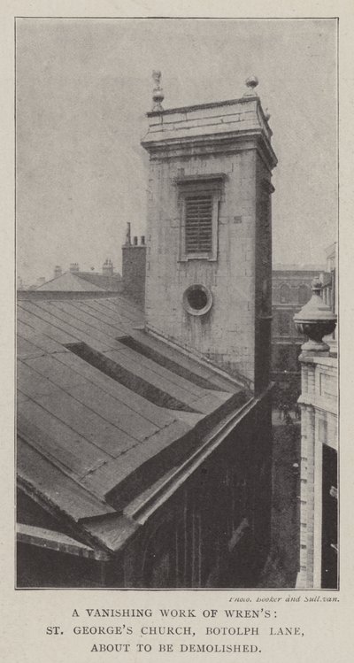 A Vanishing Work of Wrens, St Georges Church, Botolph Lane, på väg att rivas av English Photographer