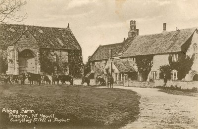 Abbey Farm i Preston nära Yeovil. Vykort skickat 1913. av English Photographer