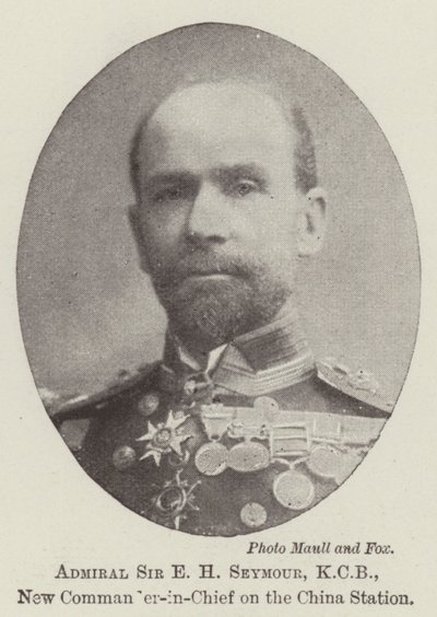 Amiral Sir E H Seymour, KCB, ny överbefälhavare på China Station av English Photographer