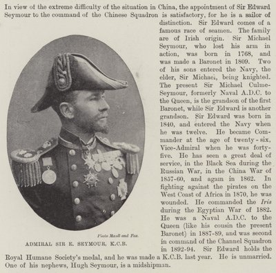 Amiral Sir E Seymour, KCB av English Photographer
