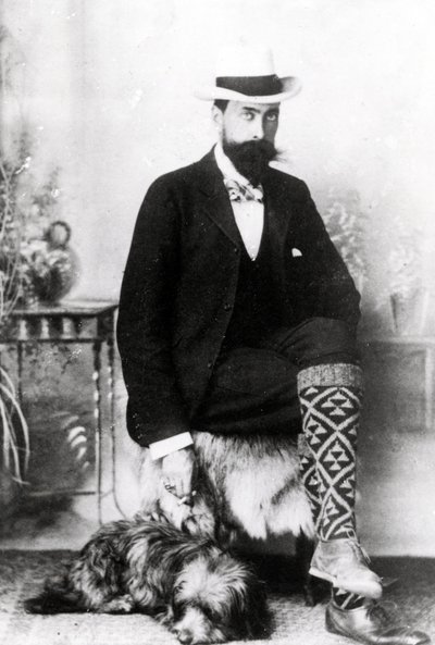 Adrian Hope med Robbie, c. 1880-1900 av English Photographer