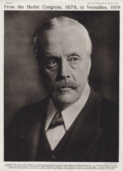 Arthur Balfour, brittisk konservativ politiker och premiärminister (s/v foto) av English Photographer