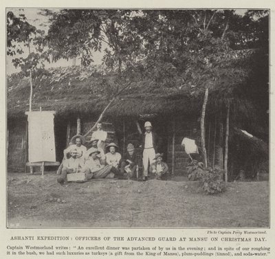Ashanti Expedition, officerare för avancerade gardet vid Mansu på juldagen av English Photographer