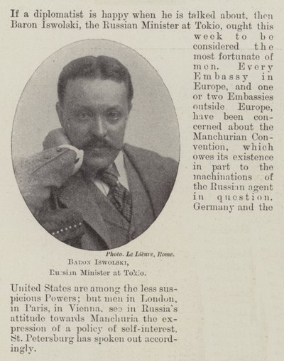 Baron Iswolski, rysk minister i Tokio av English Photographer