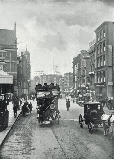 Bishopsgate Street (utan), tittar österut från nära Liverpool Street (s/v foto) av English Photographer