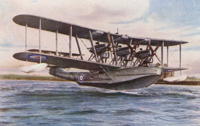 Blackburn Iris flygbåt på väg att landa på vattnet (färgfoto) av English Photographer