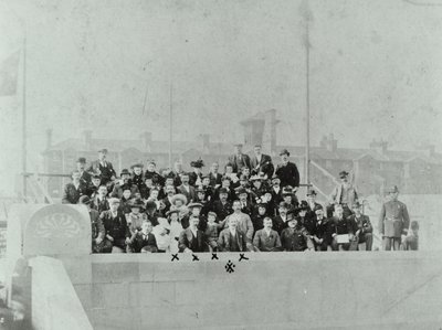 Blackwall Tunnel: folkmassan samlades vid öppningsceremonin, 1897 av English Photographer