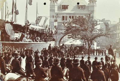 Blackwall Tunnel: släkting som prinsen av Wales, senare kung Edward VII, och prinsessan Alexandria närvara vid den ceremoniella invigningen av tunneln, 1897 av English Photographer