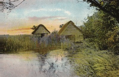 Båthus, Horsey Mere av English Photographer