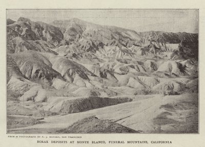 Boraxinsättningar i Monte Blanco, Funeral Mountains, Kalifornien av English Photographer