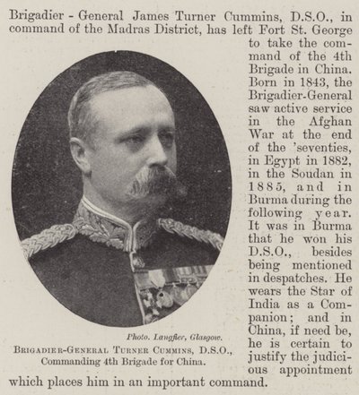 Brigadgeneral Turner Cummins, DSO, befälhavare för 4:e brigaden för Kina av English Photographer