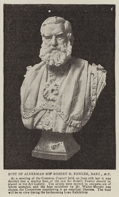 Byst av Alderman Sir Robert N Fowler, Baronet, MP av English Photographer