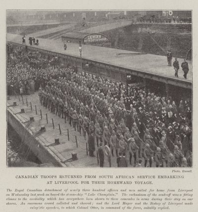 Kanadensiska trupper återvände från South African Service och gick ombord på Liverpool för sin hemresa av English Photographer