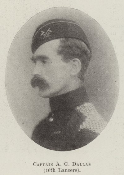 Kapten A G Dallas, 16th Lancers av English Photographer