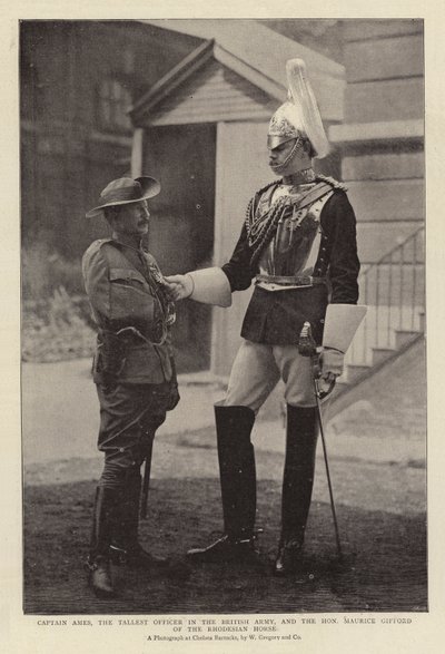Kapten Ames, den högsta officeren i den brittiska armén, och den ärade Maurice Gifford från Rhodesian Horse av English Photographer