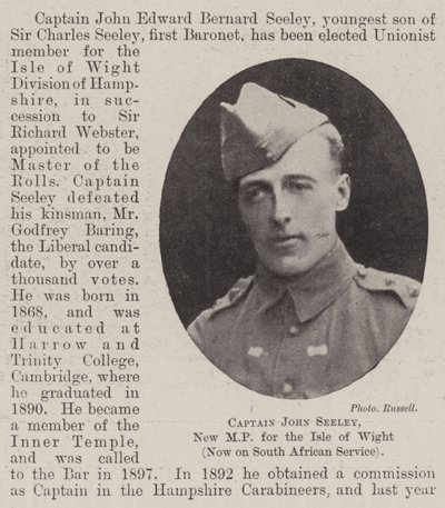 Kapten John Seeley, ny MP för Isle of Wight, nu i sydafrikansk tjänst av English Photographer