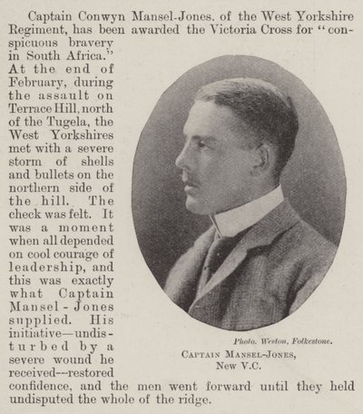 Kapten Mansel-Jones, New VC av English Photographer