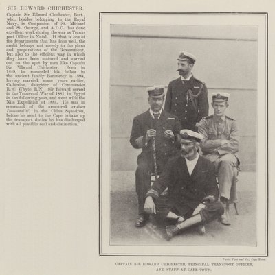 Kapten Sir Edward Chichester, transportchef och personal vid Kapstaden av English Photographer