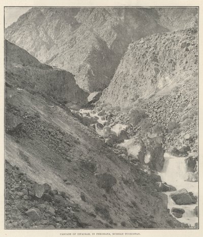 Cascade of Isfairam, i Ferghana, ryska Turkistan av English Photographer