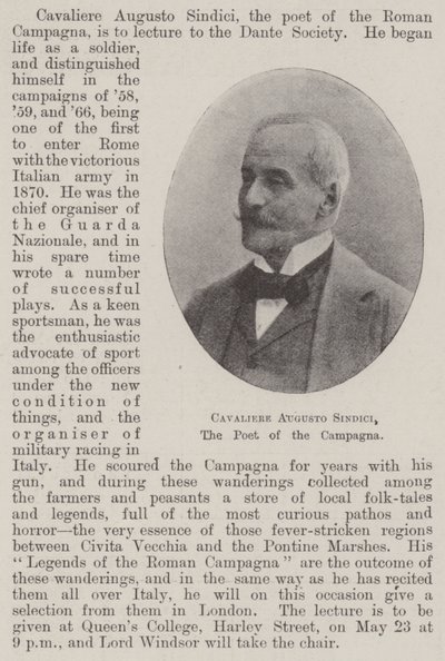Riddare Augustus Sindici, Poeten av Campagna av English Photographer