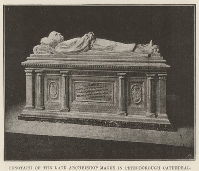 Cenotaph av den sene ärkebiskopen Magee i Peterborough Cathedral av English Photographer