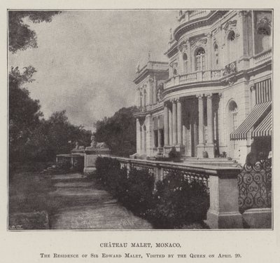 Chateau Malet, Monaco, Sir Edward Malets residens, besökt av drottningen den 20 april av English Photographer