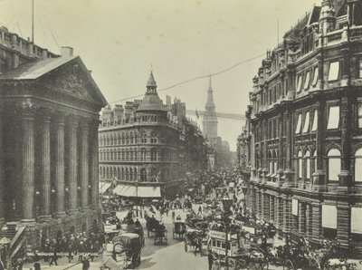 Cheapside, från Mansion House, City of London, 1885 av English Photographer