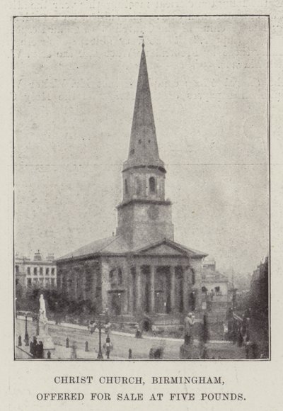 Christ Church, Birmingham, erbjuds till försäljning för Five Pounds av English Photographer